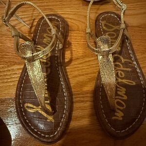 Sam Edelman Metallic Gold and Brown Sandals